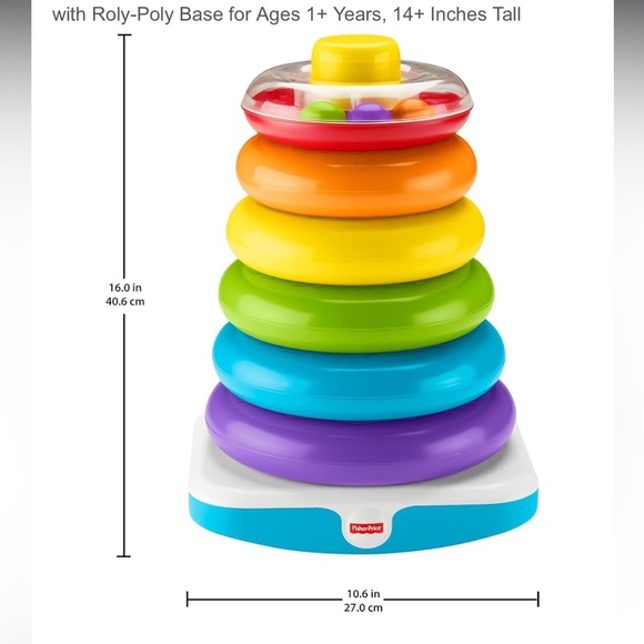 Fisher-Price Giant Rock-a-Stack w/ 6 Colorful Rings | Baby Learning Toy, Gift - Picture 6 of 6